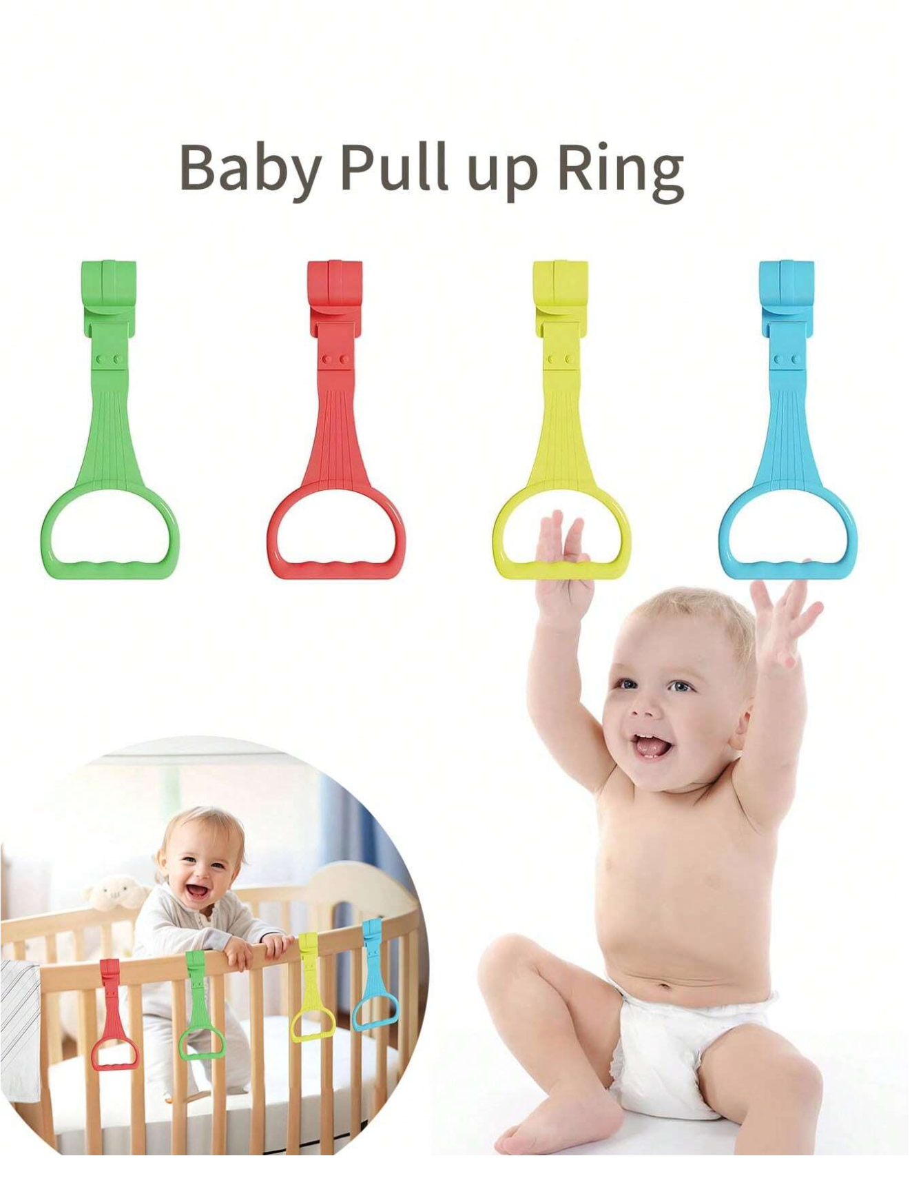 Baby Crib Pull Up Rings, Toddler Boy & Girl Handrails For Standing And Walking, Playpen Accessories, Baby Playpen