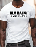Men'S Funny Afrikaans Print T-Shirt - "Bly Kalm en Vloek Saggies" Humorous Design, Casual Crew Neck Short Sleeve Tee, Lightweight Summer Top, Black, Comfortable Fit for Casual Attire, Funny T Shirts
