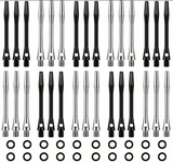 30pcs Dart Shafts for Steel Tip Medium 2BA Thread Aluminum Alloy Dart Stems 45mm with Rubber Rings Replacement Aluminum Dart Shaft Darts Accessories Kit