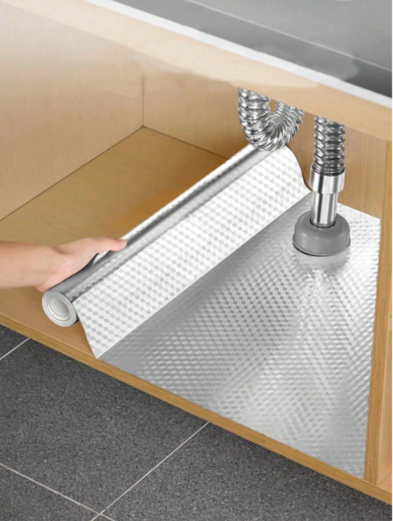 1pc Kitchen Oil-Proof, Waterproof And Heat-Resistant Self-Adhesive Wall Sticker, For Cabinets, Walls, Aluminum Foil