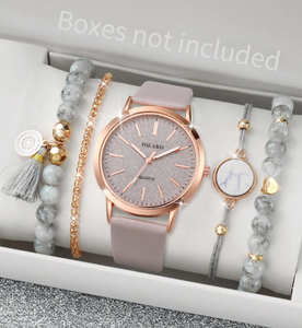 4Pcs/Set Men's Watch Calendar Casual Sports Fashion Industrial Style Round Dial Quartz Watch And Leather Bracelet For Men, Punk Bracelet Set (Copy)