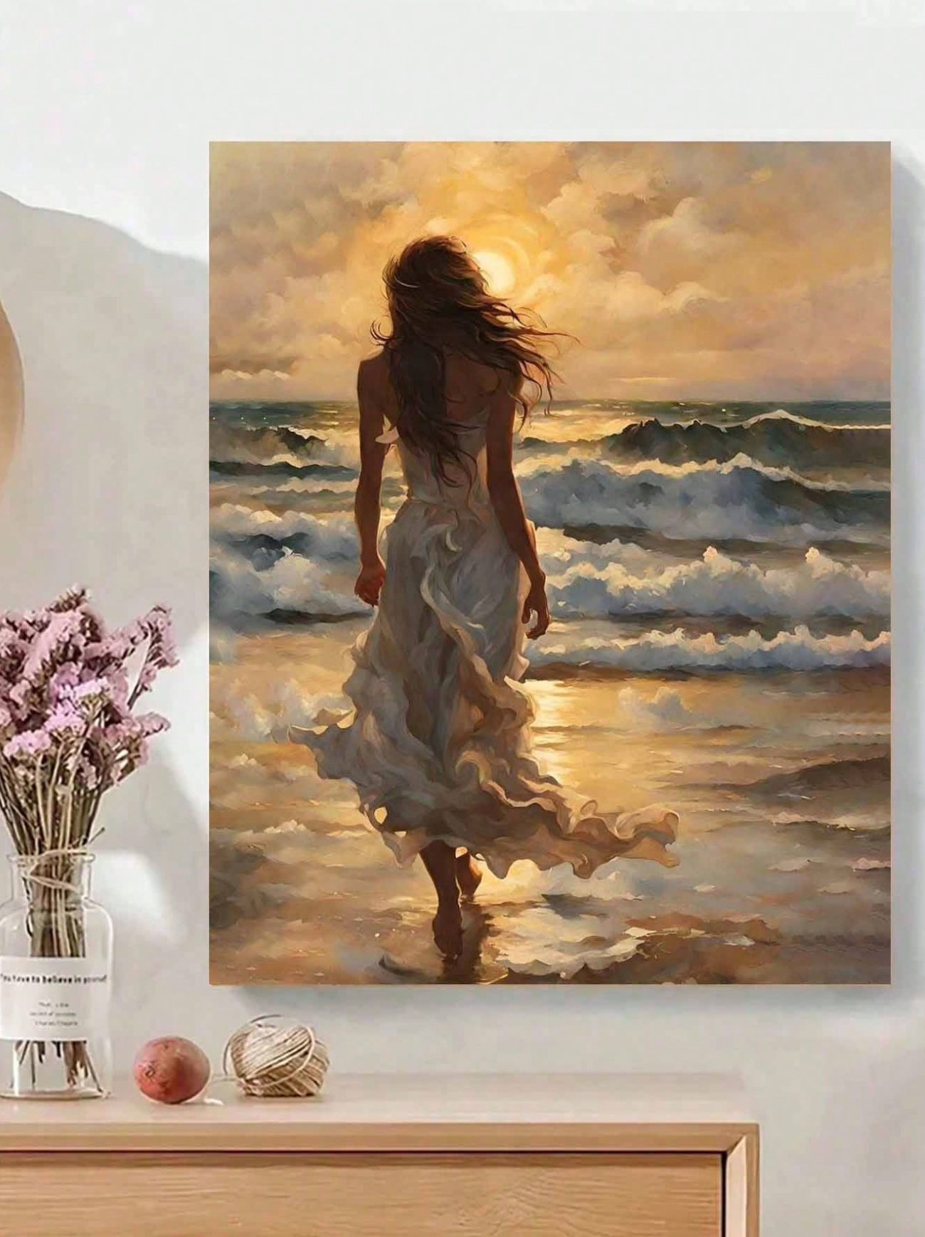 1 Set Beautiful Woman Artistic DIY Numeric Painting Kit, Carefully Crafted Oil Painting Showcasing Your