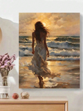 1 Set Beautiful Woman Artistic DIY Numeric Painting Kit, Carefully Crafted Oil Painting Showcasing Your