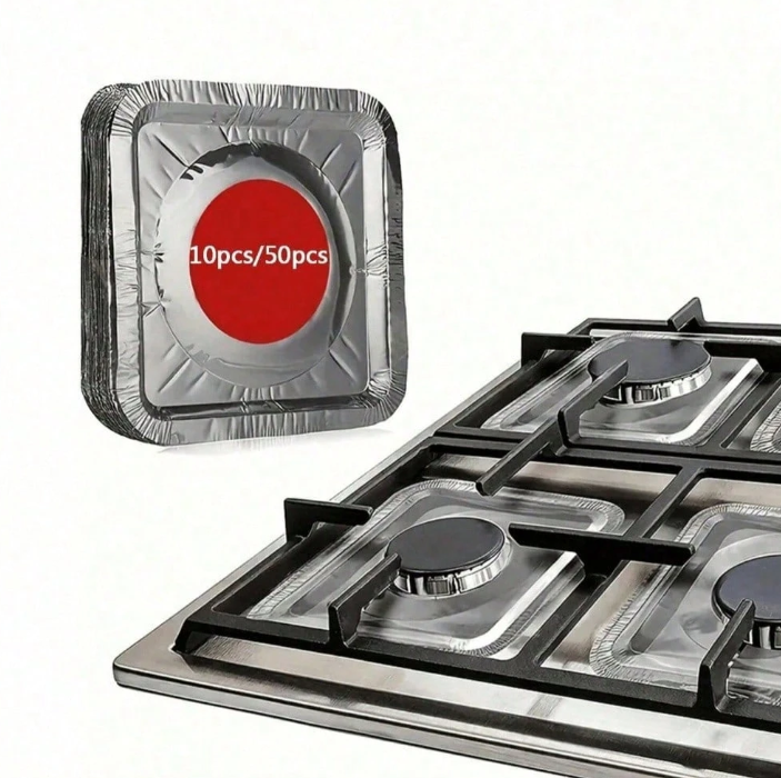 20pcs Aluminum Foil Gas Stove Protector Liners, Heat & Water Resistant Stove Cover Stickers