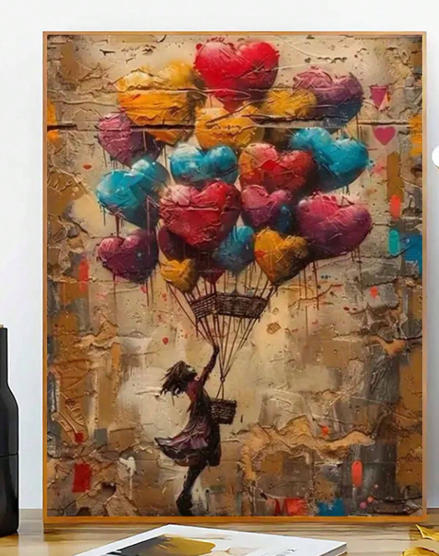 1 Set Balloon-Themed DIY Digital Oil Painting Kit, Includes Frame-Free Supplies,