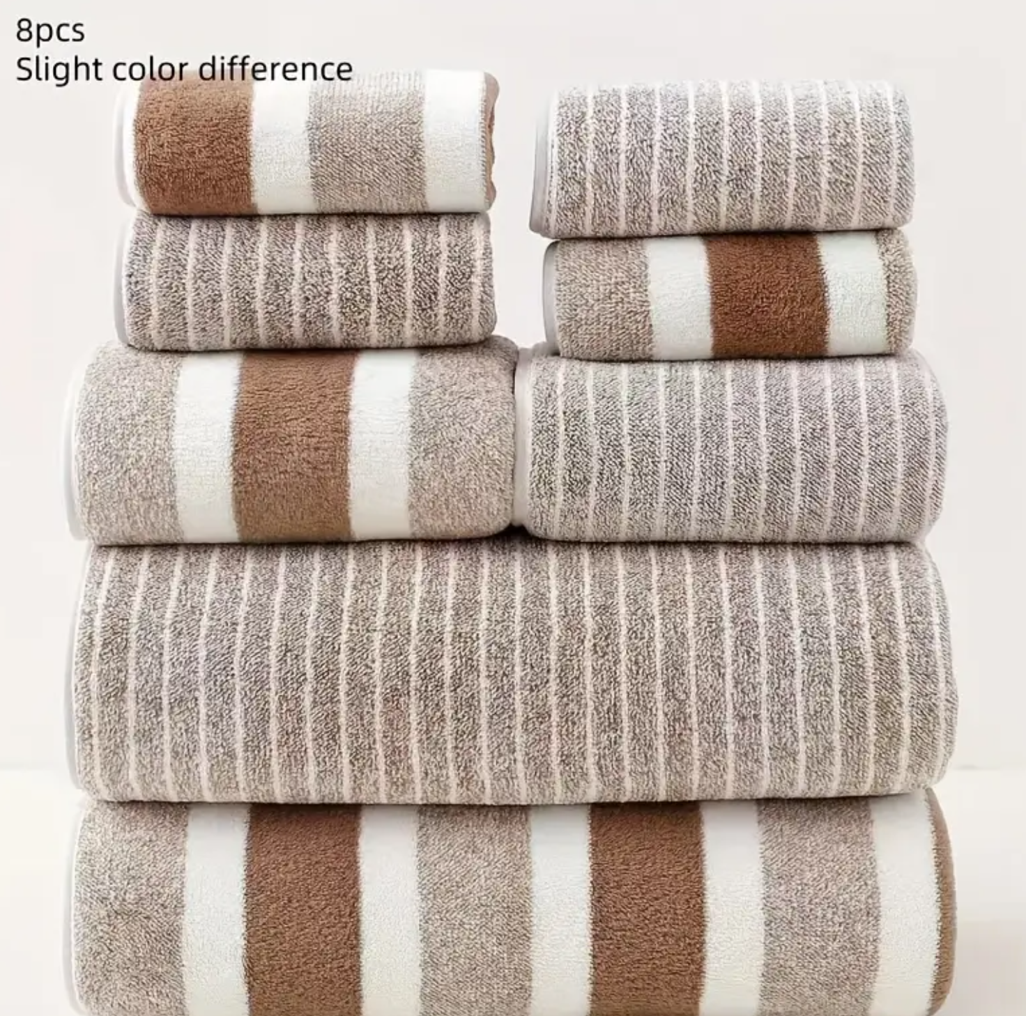 8pcs Coral Fleece Bath Towel Set: 2 Bath Towels, 2 Hand Towels, 4 Face Towels