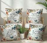 4-Piece Set Simple Inspirational Bible Verse Printed Cushion Covers,