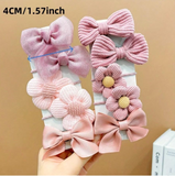 1 Set Of 10 Pcs Cartoon Pet Hair Accessories Set, Cute Animal & Floral Pattern, Durable Elastic Hair Bands, Dog