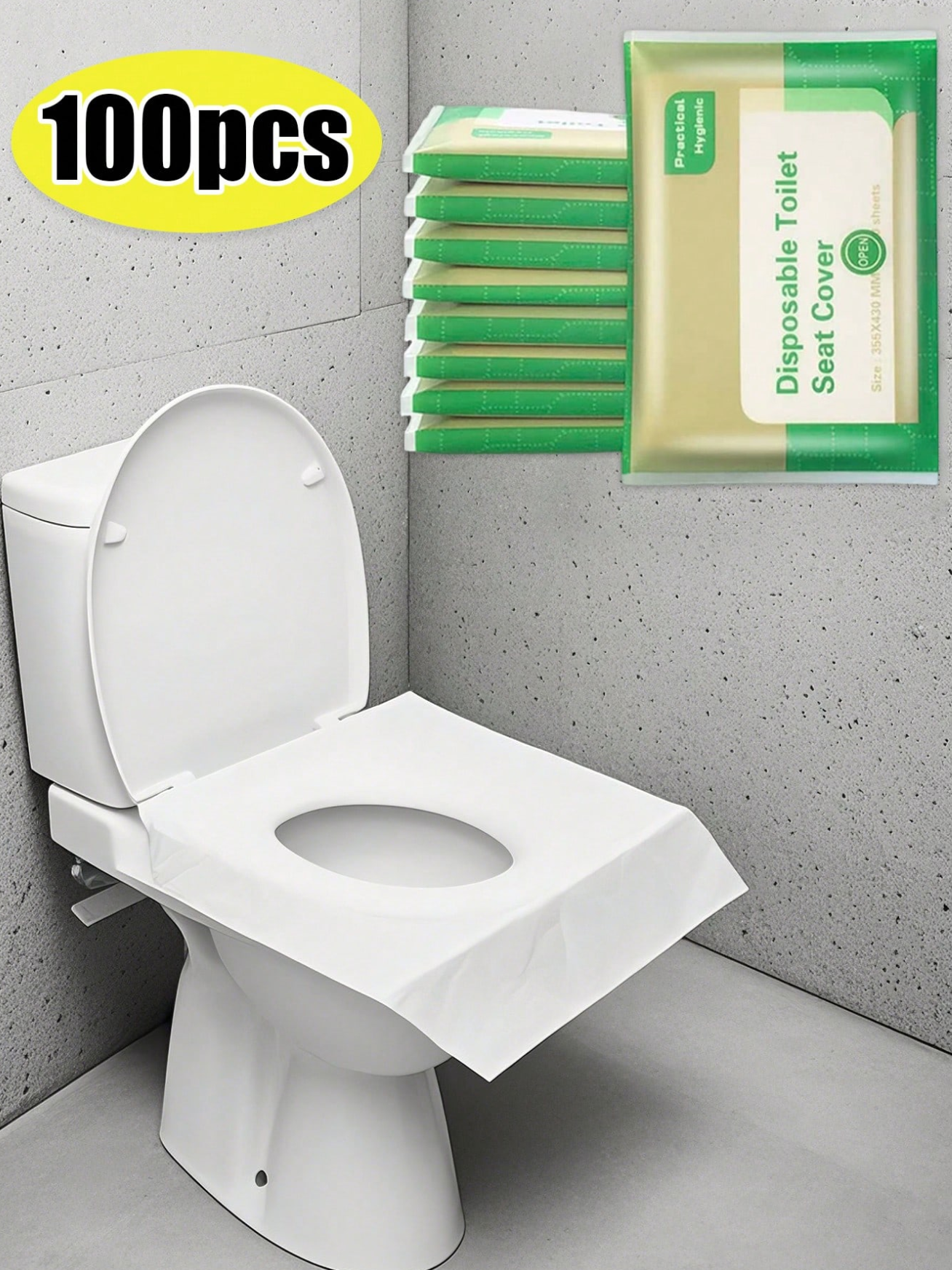 100pcs Toilet Seat Cover Disposable Flushable Paper Travel Toilet Seat Cover Portable For Adult And Kids' Potty
