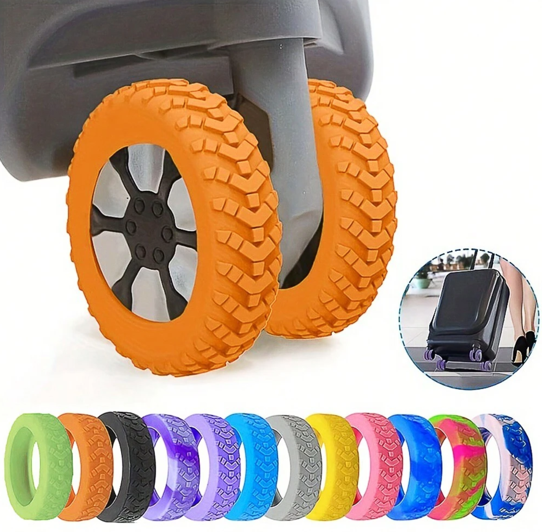 4/8 PCS Travel Suitcase Spinner Wheels, Travel Accessories, Luggage Wheel Protector, Shockproof, Silen