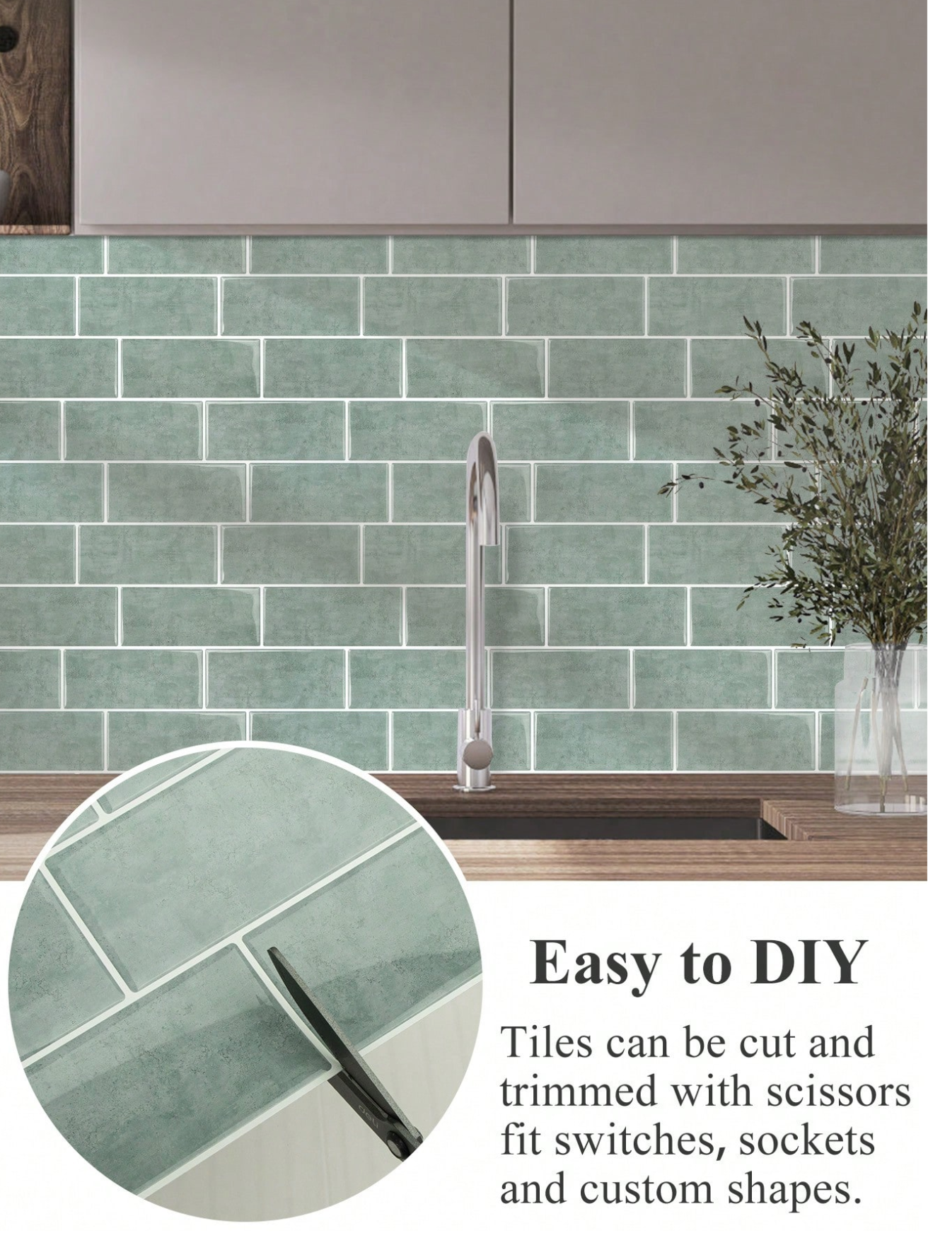 10pcs/set Waterproof Brick Pattern 3D Textured Wall Panels DIY Tiles,Removable Self Adhesive Wall Tile Sticker Kitchen