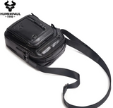 HUMERPAUL Genuine Leather Crossbody Bag - Adjustable Strap, Zipper Closure,