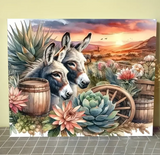 A Set of Digital Oil Painting Kit Titled 'Two Donkeys And Some Farming Tools' (Requires Patience to Complete), Designed for Numbered Painting, Home Decor Wall Art,