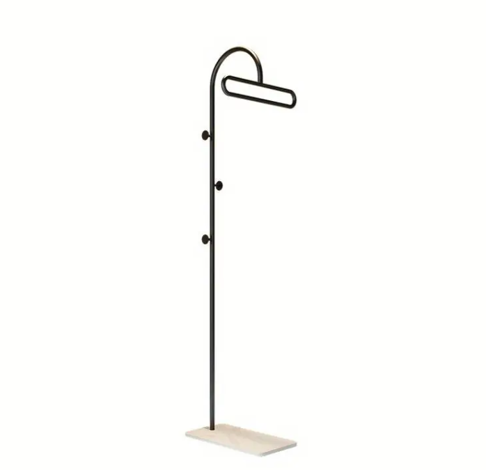 Modern Iron Floor Standing Coat Rack with Multiple Hooks – Sleek Minimalist Design for Bedroom,