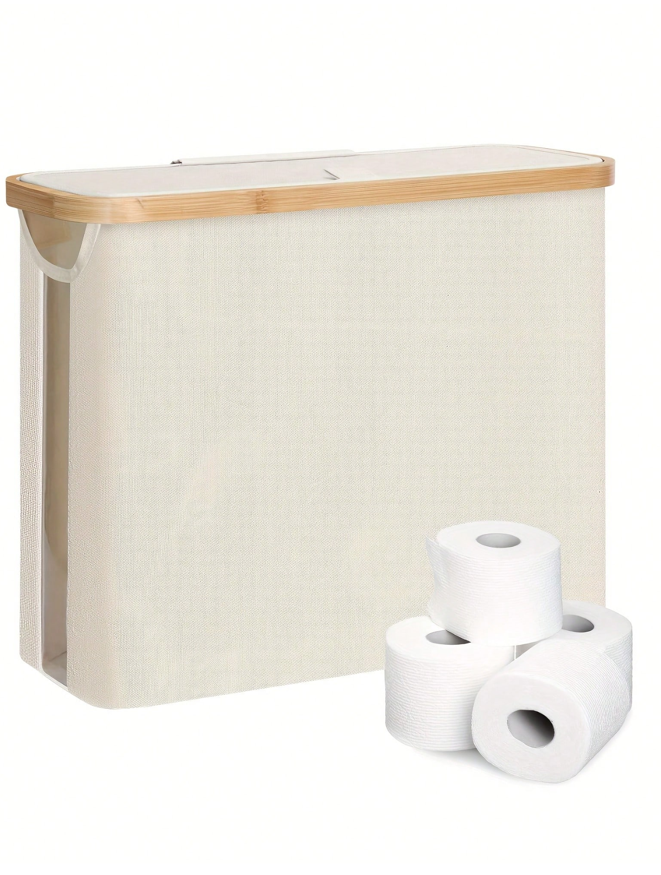 Bamboo Toilet Paper Holder - A Simple Rectangular Bathroom Organizer With Lid, Perfect For Placing In