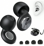 airskyce 2PCS 3.35inch Black Sleeping Noise Canceling Earplugs, Soft Reusable Silicone Earplugs, NRR 30dB
