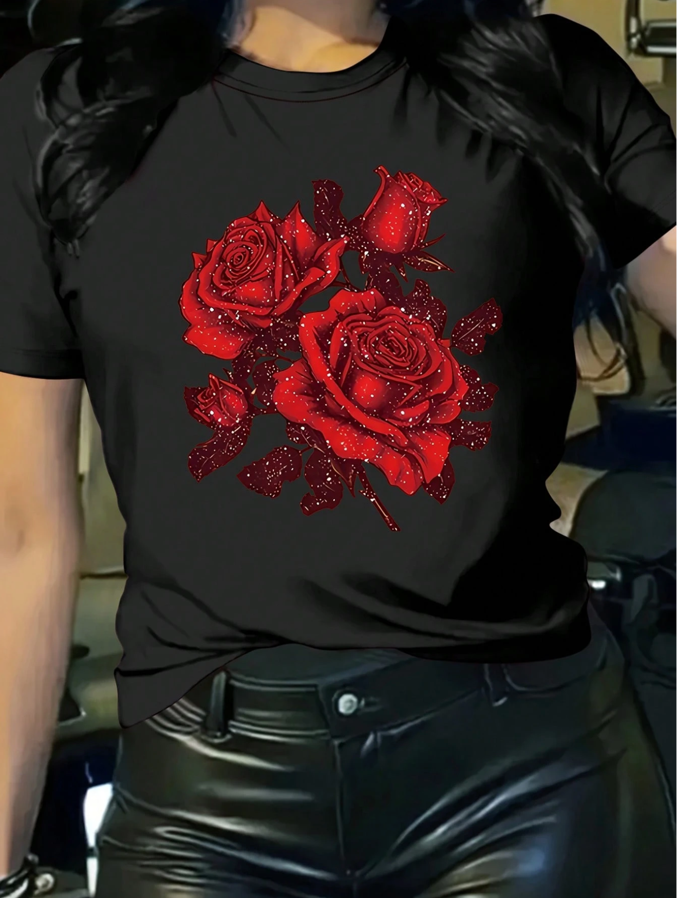 INAWLY Women Round Neck Short Sleeve T-Shirt, Minimalist & Fashionable, Suitable For Summer