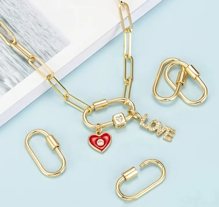 5pcs Small U Shaped Bracelet Clasps Closures Stainless Steel Necklace Clips Bracelet Connector for Jewelry Making Kit Keychains Chain Shortener Carabiner 532