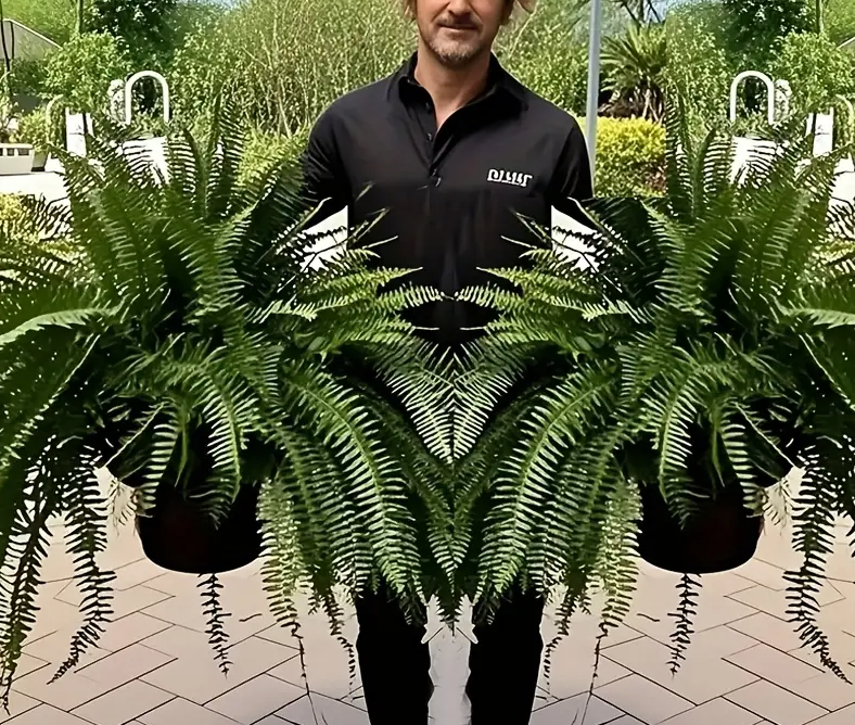 2pcs Large Boston Fern Artificial Plants, 34-Inch Greenery for Indoor/Outdoor Decor - Ideal for Home Office