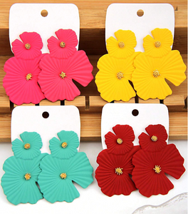 4pairs Multicolor Leaf Pendant Earrings, For Daily Wear