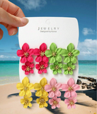 4pairs Flower Design Earrings Valentines,Mom,Mother,Mother's Day,Gift