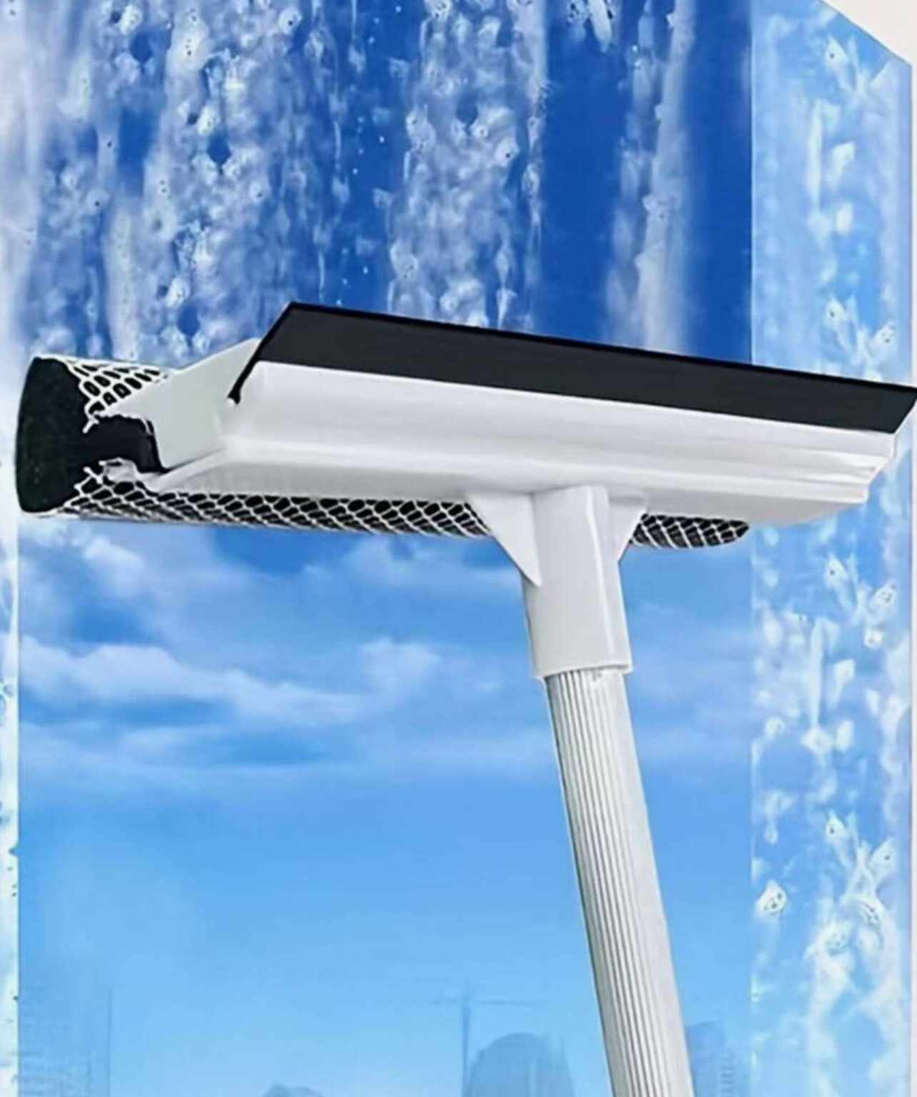 1pc Extendable Aluminum Pole Glass Cleaning Brush Scraper