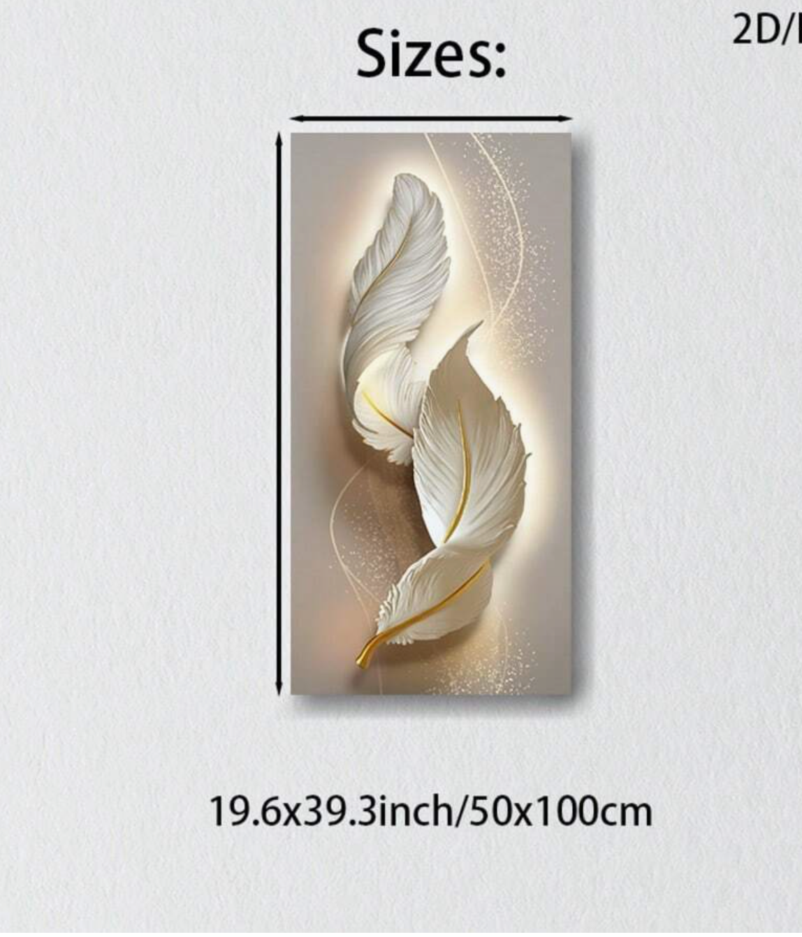 1pc Modern Minimalist Abstract Feather Canvas Art Print, Beige Neon Line Wall Poster Decor