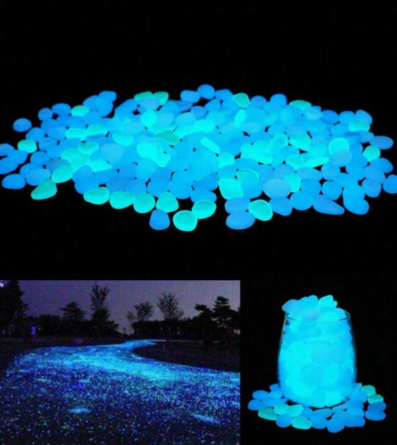 200pcs/10pcs-Glow In Dark Rocks Luminous Stone Garden Accessories Micro Landscape
