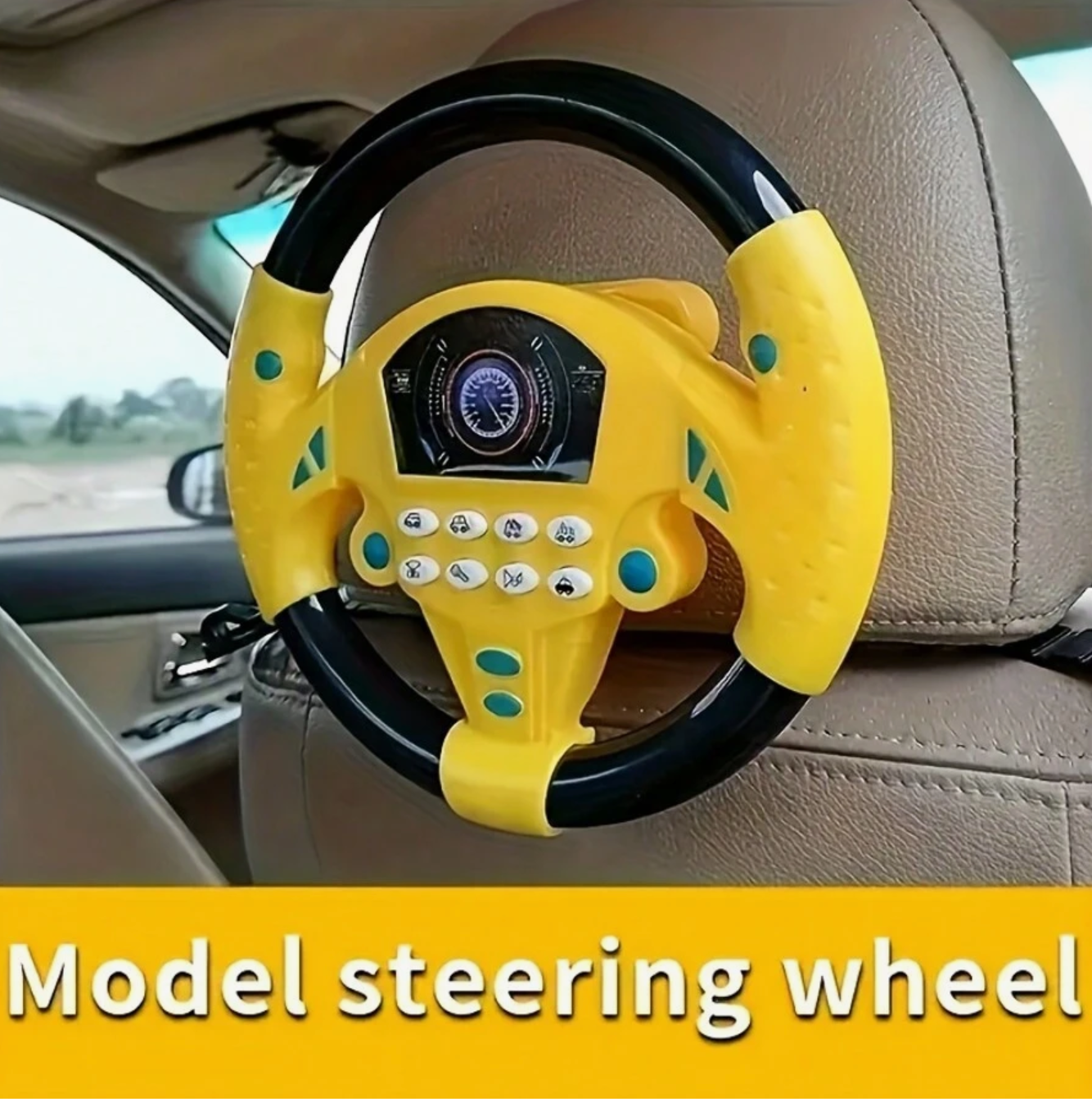 1pc Kids Simulated Driving Controller, Spin Tune, Interactive Music Steering Wheel,