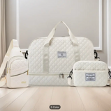 3pcs set, -patterned Women's luggage set including large suitcase + chest bag + cosmetic case, gym bag with detachable shoulder strap