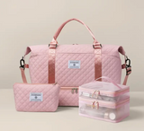 Large Capacity Women'S Bag Set Combination Fitness Travel Sports Bag Short Trip Luggage Tote Bag Business Trip Multi-Pocket Storage Neutral Multi-Function Three-Piece Set Convenient Travel Independent Independent Shoe Compartment Vacation Bag