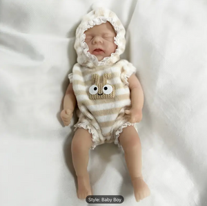 Simulation Mini Reborn Doll Twin Handmade Silicone Toy with Realistic Features