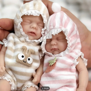 Simulation Mini Reborn Doll Twin Handmade Silicone Toy with Realistic Features