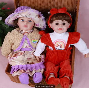 2-Pcs Twins Baby Doll Lifelike 25-Inch Reborn Doll Twins with Outfit Sets - Ideal Gifts for Halloween, Thanksgiving, Christmas, and Easter