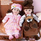 2-Pcs Twins Baby Doll Lifelike 25-Inch Reborn Doll Twins with Outfit Sets - Ideal Gifts for Halloween, Thanksgiving, Christmas, and Easter