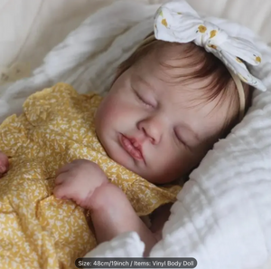 48cm 19" Newborn Baby Doll with 3D-Paint Light Beige & Visible Veins - Realistic Lifelike Baby Girl Toy