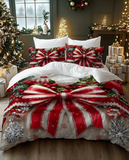 2/3pcs Christmas Bedding Set, Soft & Comfortable Duvet Cover Set With Digital Printing Of Santa Claus, Sleigh, Snowman, Bell, Reindeer, Pine Tree, Suitable For Bedroom, Guest Room, Dorm, Hotel