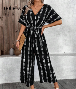 SHEIN LUNE Women V-Neck Full Printed Jumpsuit