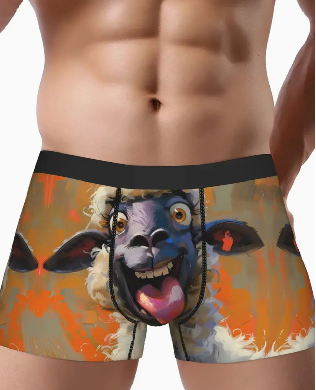 Rural Animals Cattle Donkeys Sheep Underwear Polyester Briefs Underpants