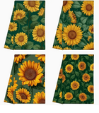 4pcs Sunflower & Leaf Design Microfiber Dish Towels, 45.72x66.04 cm - Super Absorbent, Quick-Dry Kitchen Hand Towels for Cooking, Baking, Bathroom Cleaning,