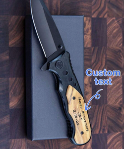 Personalized Knives Engraved Knife Handmade Pocket Knife Wood Handle Groomsmen Gift Folding Knife Gift