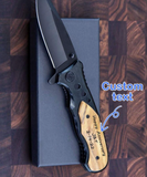 Personalized Knives Engraved Knife Handmade Pocket Knife Wood Handle Groomsmen Gift Folding Knife Gift