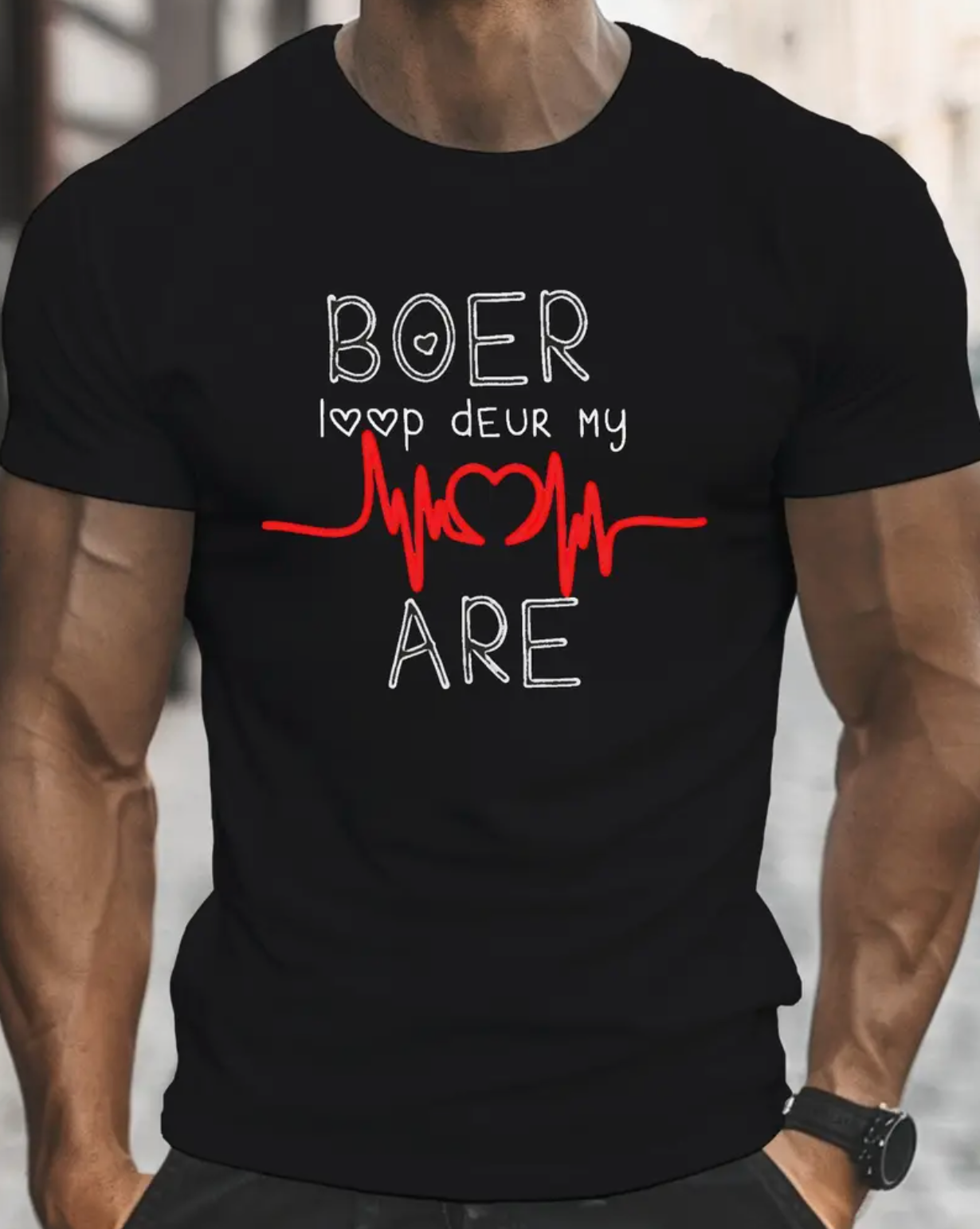 Men'S Funny Afrikaans Saying T-Shirt - Lightweight Summer Tee with Bold BOER Text - Casual Everyday Shirt for South African Culture Fans - Lightweight Crew Neck Top, Humorous Apparel, Playful Design, Comfortable Fit