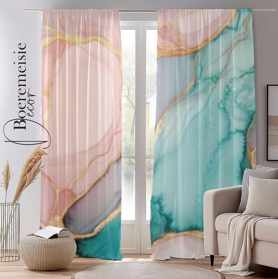Pink Blue Gold Marble