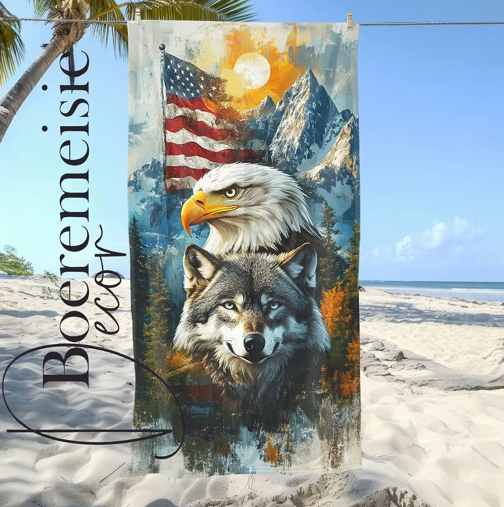American Wolf and Eagle 1