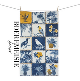 Blue Bird and Pineapple 1 Tea Towel