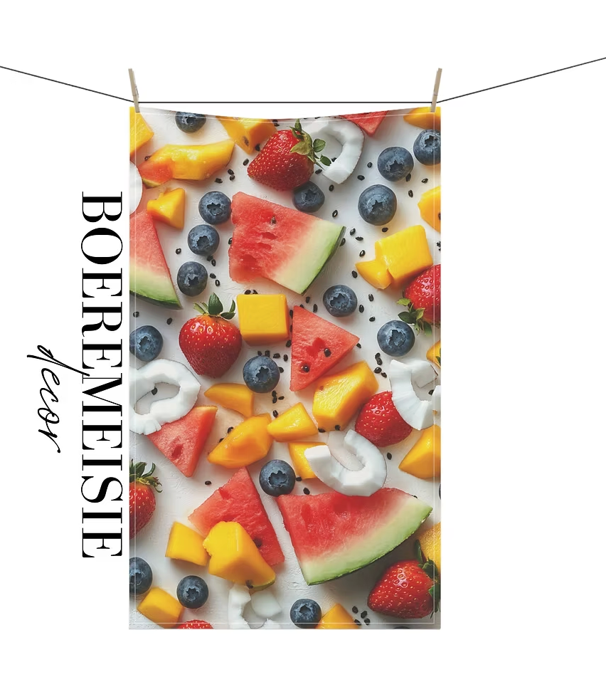 Mixed Summer Fruit Tea Towel