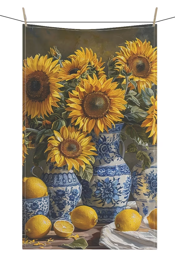 Sunflower Blue Vase 2