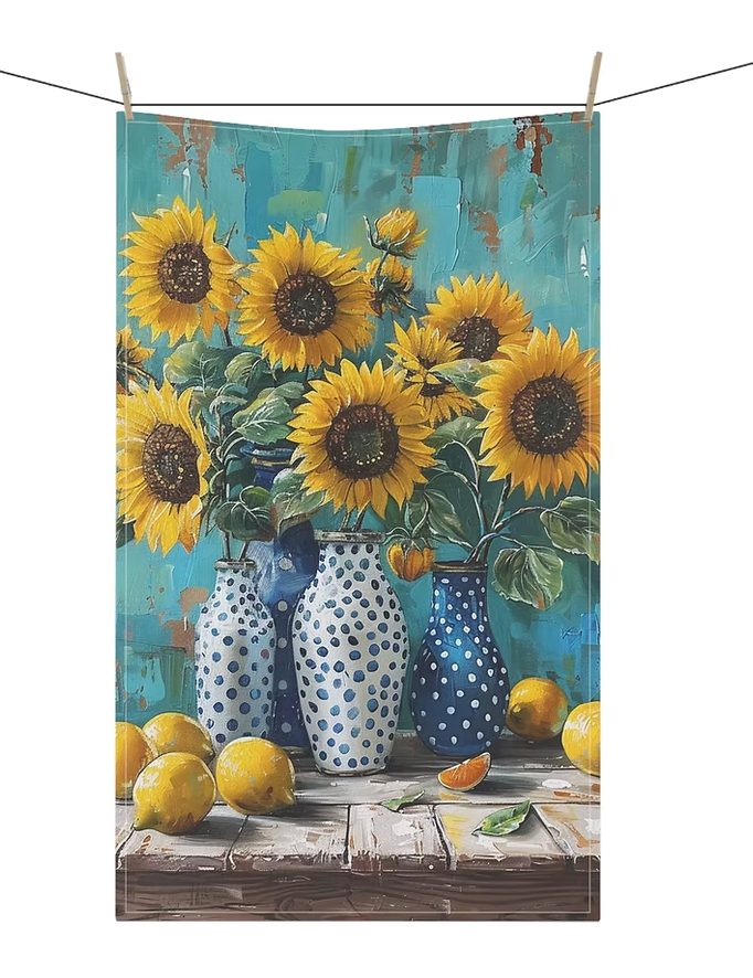 Sunflower Blue Vase