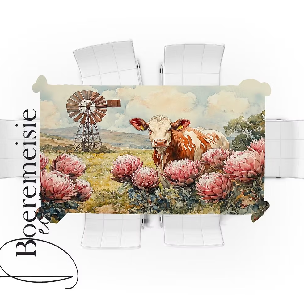 Cow in Protea Field
